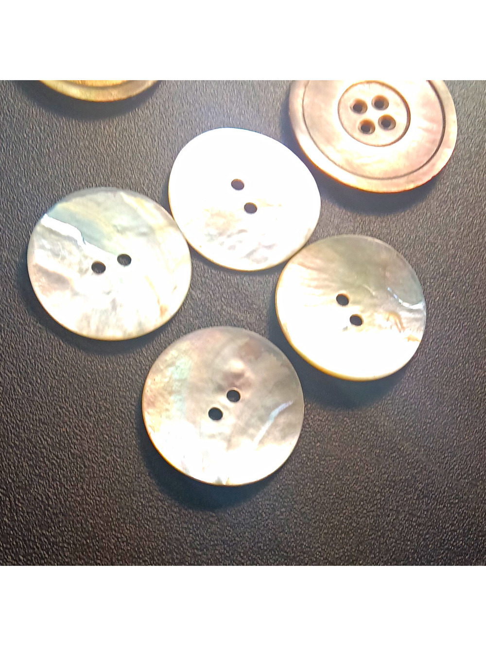 26 Large Antique Mother of Pearl Buttons Carved White Smoky MOP Shell Lot XL